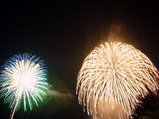 写真: 湖上祭の花火 2008 その6 (2008.8.1)